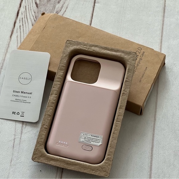 New Casely Power 2.0  iPhone 13 Pro Light Pink Battery Powered Charging Case - Picture 1 of 12